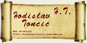 Hodislav Tončić vizit kartica